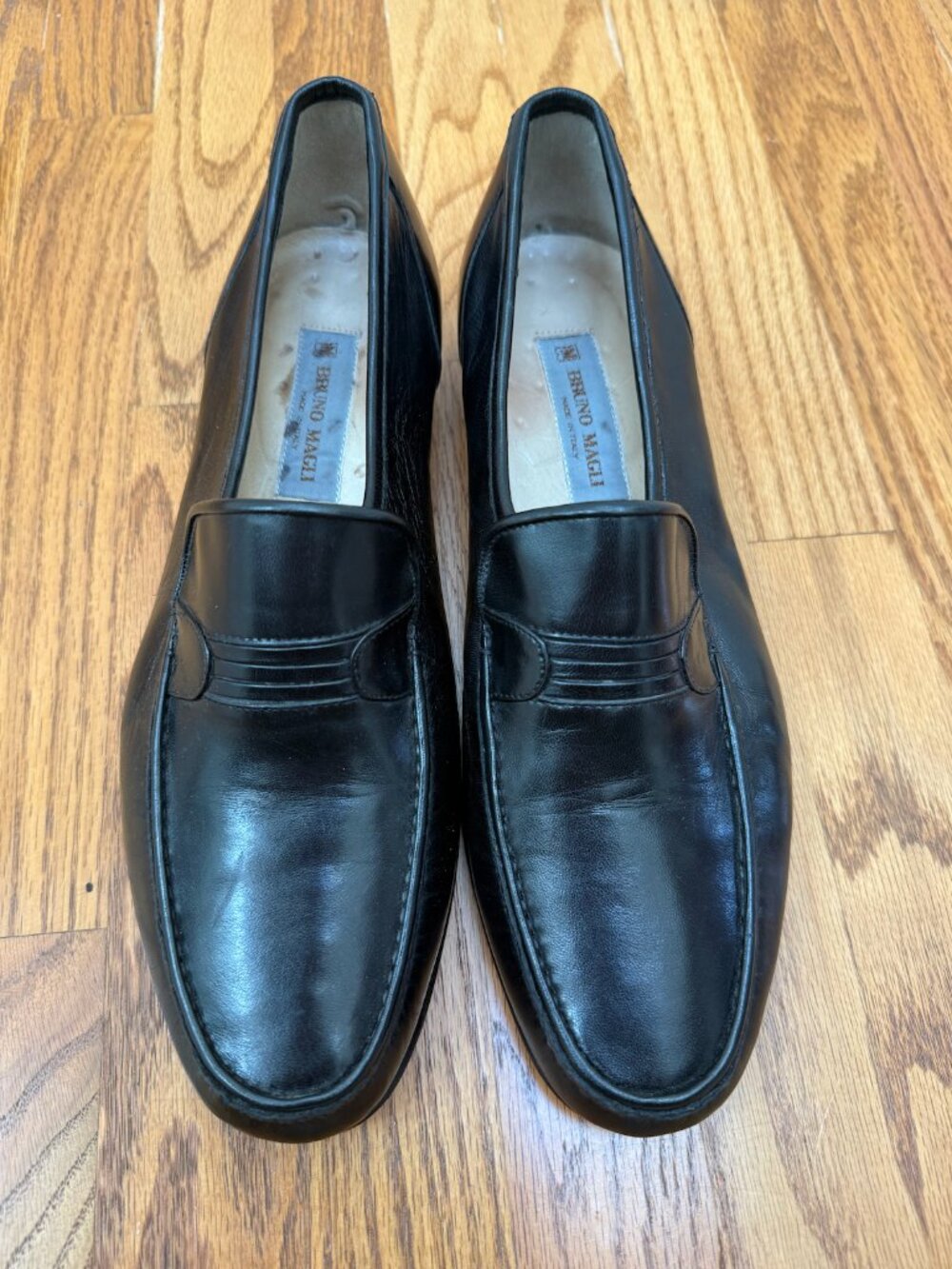 Vintage Bruno Magli Penny Loafers 8.5 Brown Leather Made in Italy Classic 90s